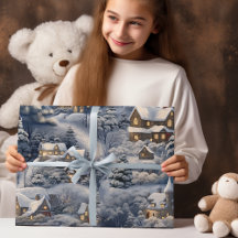 Modernes Winterdorf Weißes Weihnachtsfest