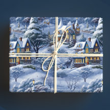 Modernes Winterdorf Weißes Weihnachtsfest