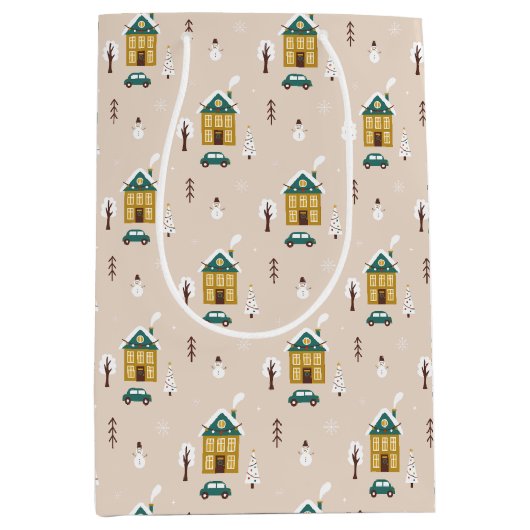 Modernes Winterferienhaus Mittlere Geschenktüte (Vorderseite)