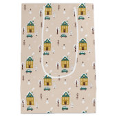 Modernes Winterferienhaus Mittlere Geschenktüte (Rückseite)
