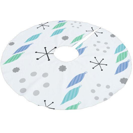 Modernes Wintergrün aus dem Mittelalter Polyester Weihnachtsbaumdecke (Schrägansicht)