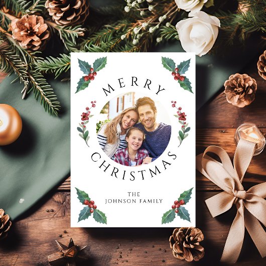 Modernes Wintergrün Weihnachten Foto