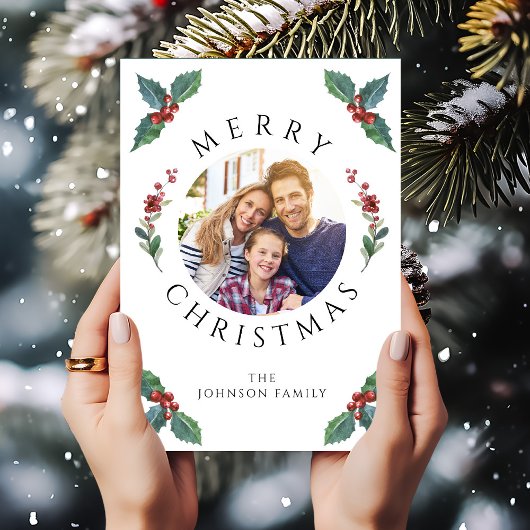 Modernes Wintergrün Weihnachten Foto