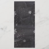 Modernes Winterschneeflocken-Kalkboard Hochzeitsme Menükarte (Rückseite)