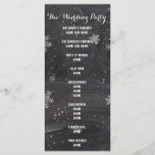 Modernes Winterschneeflockenprogramm Programm (Rückseite)