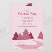 Modernes Winterwald Weihnachts-Party Einladung (Vorne/Hinten)