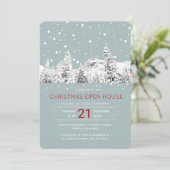 Modernes Winterwunderhaus Weihnachtshaus Einladung (Stehend Vorderseite)