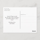 Modernes Wir got verheiratete Überraschungsankündi Postkarte (Rückseite)