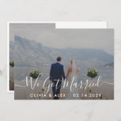 Modernes Wir haben Verheiratetes White Script Hoch Ankündigung (Vorne/Hinten)