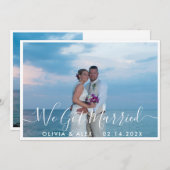 Modernes Wir haben Verheiratetes White Script Hoch Ankündigung (Vorne/Hinten)