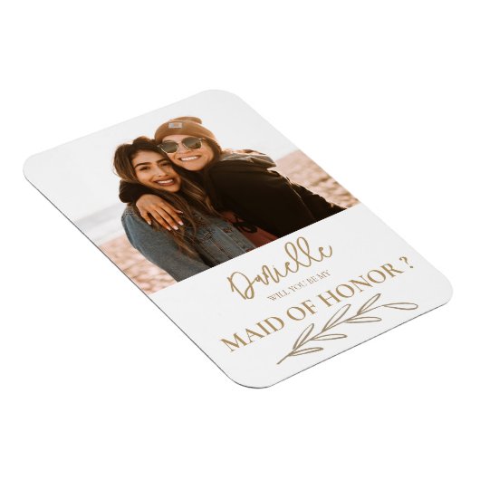 Modernes wirst du mein Foto der Trauzeugin sein Magnet (Rechte Seite)