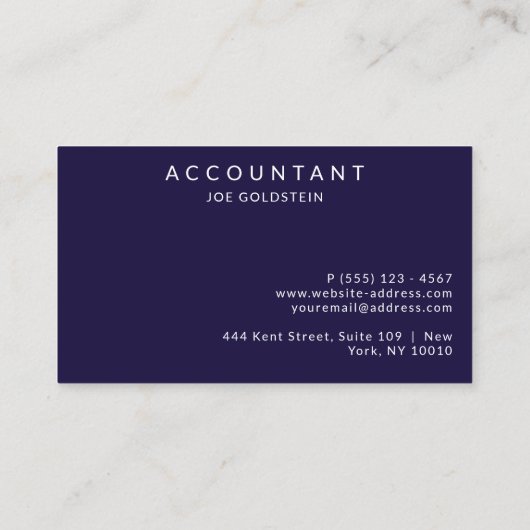 Modernes Wirtschaftsprüfungsunternehmen CPA Tax Ag Visitenkarte (Rückseite)
