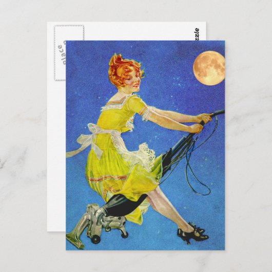 Modernes WItch Postkarte (Vorne/Hinten)