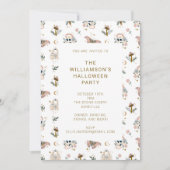 Modernes, witziger Gothic Pink-Halloween-Party Einladung (Vorderseite)