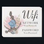 Modernes WLAN-Kennwort für Wasserfarben Holzkisten Schild<br><div class="desc">Dieses moderne Design besticht durch ein Aquarellbild eines Fisches,  der an einem Anker vorbeischwimmt. Personalisiert mit Ihren WiFi-Passwort-Details,  indem Sie den Text in der Textbox zur Verfügung gestellt. #wifi #beach #beachhouse #rentalhome #rentalproperty #marine #fish #nautical #beachhousedecor #cafe #sign #decor #shopdecor #homedecor #officedecor</div>