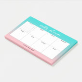 Modernes, wöchentliches Verzeichnis | Name hinzufü Post-it Klebezettel (angewinkelt)