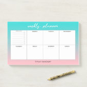 Modernes, wöchentliches Verzeichnis | Name hinzufü Post-it Klebezettel (Auf Schreibtisch)