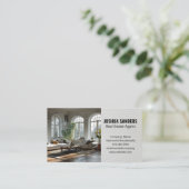 Modernes Wohnzimmer | Leather Style Look Visitenkarte (Stehend Vorderseite)