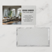 Modernes Wohnzimmer | Leather Style Look Visitenkarte (Vorne/Hinten)