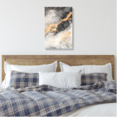 Modernes Wohnzimmer mit abstrakter Schwarzweißkuns Leinwanddruck (Insitu (Schlafzimmer))