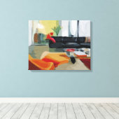 Modernes Wohnzimmer Retro Leinwanddruck (Insitu (Holzboden))