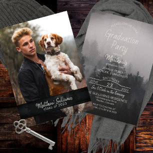 Modernes Woodsy Rustikal Foto Graduation Party Einladung