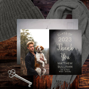 Modernes Woodsy Rustikal   Foto Vielen Dank Postkarte