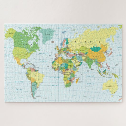 Modernes World Map Puzzle (Horizontal)