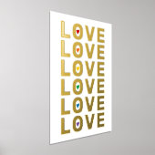 Modernes Wort "LIEBE", Herz in Regenfarben Gold Foliendrucke (Ablage )