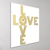 Modernes Wort "LIEBE" und Herzweiß Foliendrucke (Ablage )