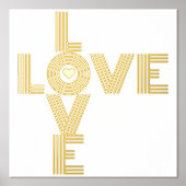 Modernes Wort "LIEBE" und Herzweiß Foliendrucke (Vorderseite)