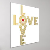 Modernes Wort "LIEBE" und rotes Herzrot Foliendrucke (Ablage )