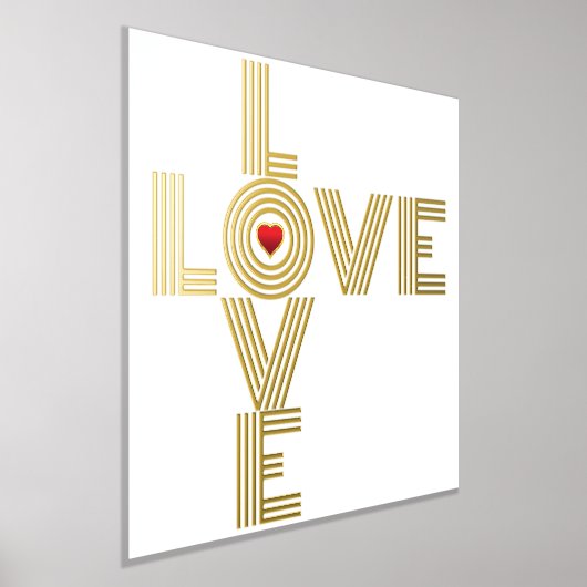 Modernes Wort "LIEBE" und rotes Herzrot Foliendrucke (Ablage )