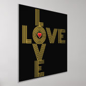 Modernes Wort "LIEBE" und Schwarz des roten Herzen Foliendrucke (Ablage )