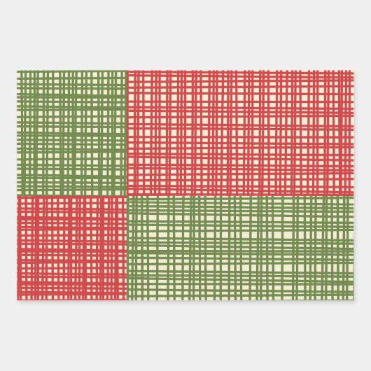 Modernes Woven Retro Weihnachtswerk aus dem Mittel Geschenkpapier Set (Vorderseite 2)
