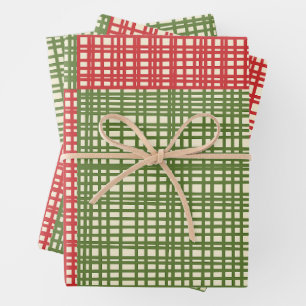 Modernes Woven Retro Weihnachtswerk aus dem Mittel Geschenkpapier Set
