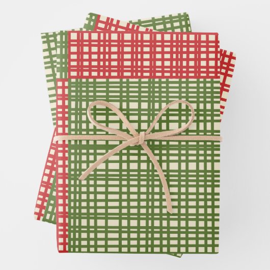 Modernes Woven Retro Weihnachtswerk aus dem Mittel Geschenkpapier Set (Beispiel)