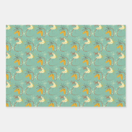 Modernes Wrapping Paper - Retro der 50er Jahre Geschenkpapier Set