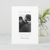 Modernes, wunderschönes Minimalistisches Foto Save The Date (Stehend Vorderseite)