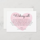 Modernes Wunschdenken. Rosa Herz. Hochzeitsbeilage Begleitkarte (Vorne/Hinten)