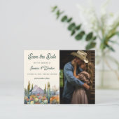 Modernes Wüstenkaktus-Foto Save the Date Postkarte (Stehend Vorderseite)