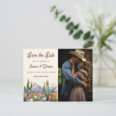 Modernes Wüstenkaktus-Foto Save the Date Postkarte (Stehend Vorderseite)