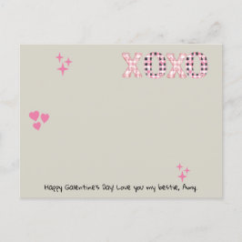 Modernes XOXO Galentine's Day Custom Foto & Text P Postkarte