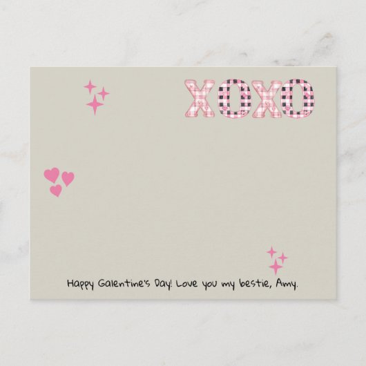 Modernes XOXO Galentine's Day Custom Foto & Text P Postkarte (Vorderseite)