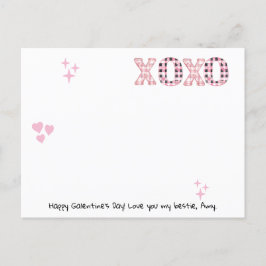 Modernes XOXO Galentine's Day Custom Foto & Text P Postkarte