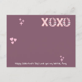 Modernes XOXO Galentine's Day Custom Foto & Text P Postkarte