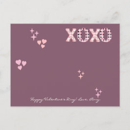 Modernes XOXO Valentine's Day Custom Foto & Text P Postkarte