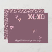Modernes XOXO Valentine's Day Custom Foto & Text P Postkarte (Vorne/Hinten)