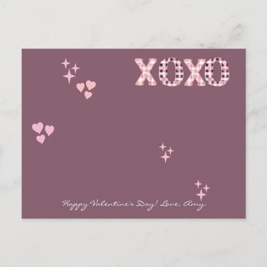 Modernes XOXO Valentine's Day Custom Foto & Text P Postkarte (Vorderseite)