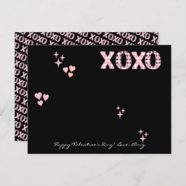 Modernes XOXO Valentine's Day Custom Foto & Text P Postkarte